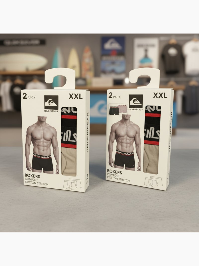 Boxer uomo quiksilver confezione da 4 scatola regalo Grigio nero - Kiabi
