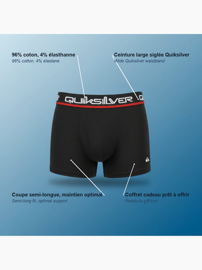 Boxer uomo quiksilver confezione da 4 scatola regalo Grigio nero - Kiabi