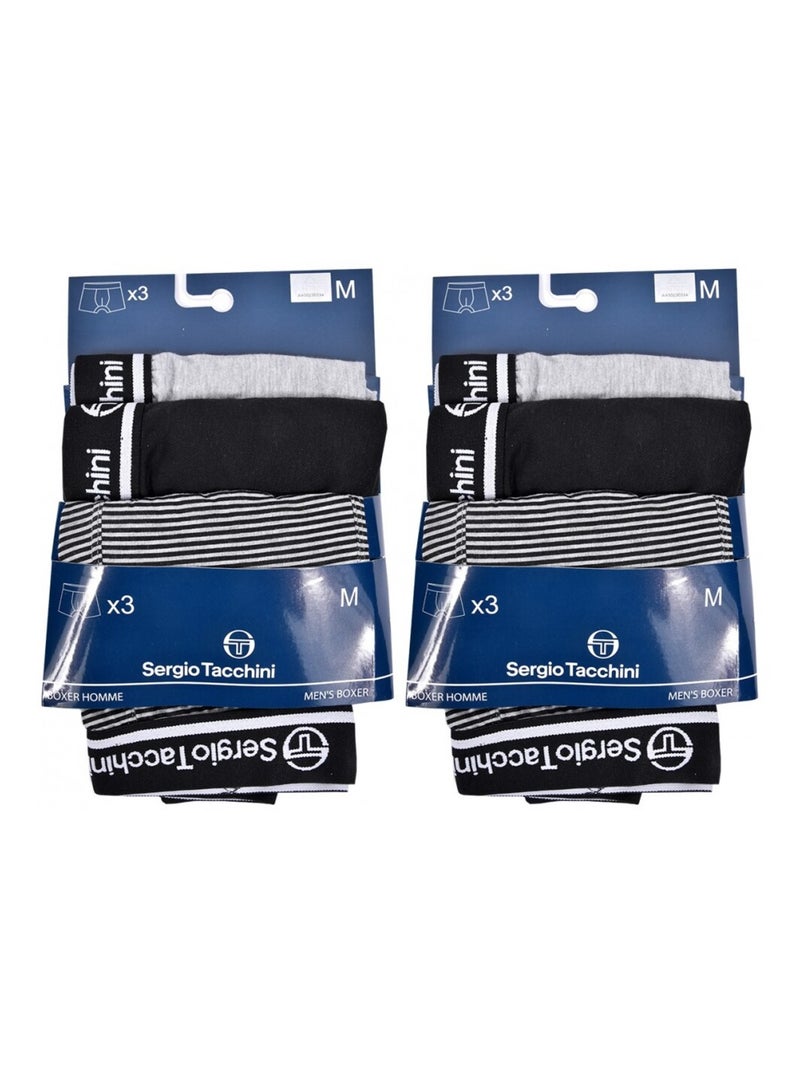 Boxer uomo Sergio Tacchini confezione da 6 Nero - Kiabi