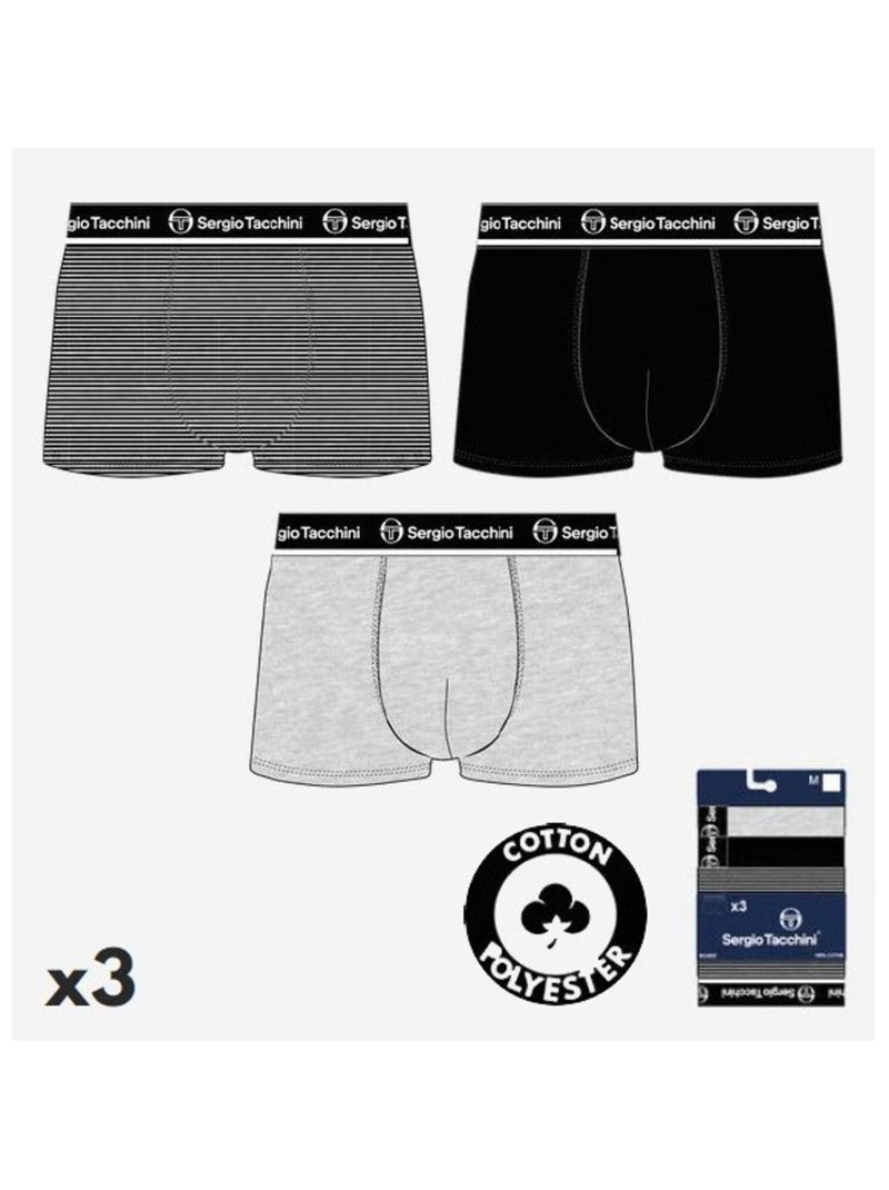 Boxer uomo Sergio Tacchini confezione da 6 Nero - Kiabi
