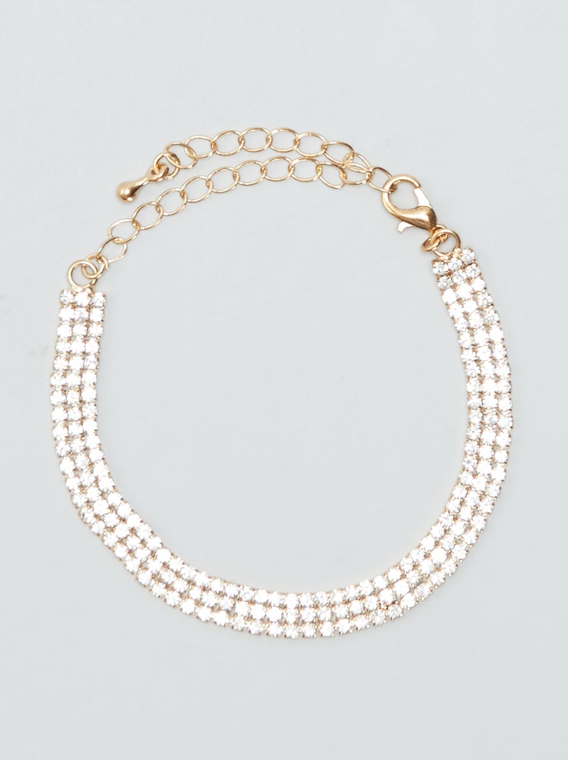 Bracciale piatto con strass BEIGE - Kiabi