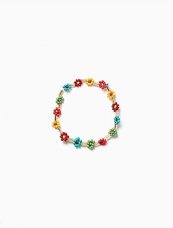 Braccialetto con perline floreali
