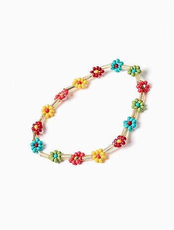 Braccialetto con perline floreali