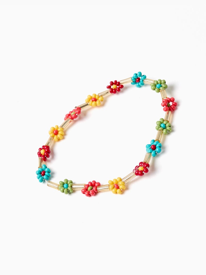 Braccialetto con perline floreali Rosso/Blu/Giallo - Kiabi