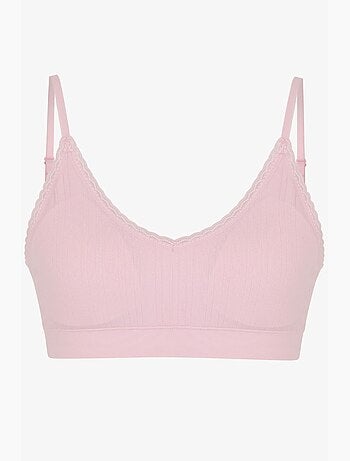 Bralette con motivo ajour, imbottiture rimovibili e senza cuciture penti