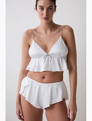 Bralette donna in raso stropicciato penti