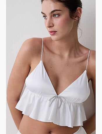 Bralette donna in raso stropicciato penti