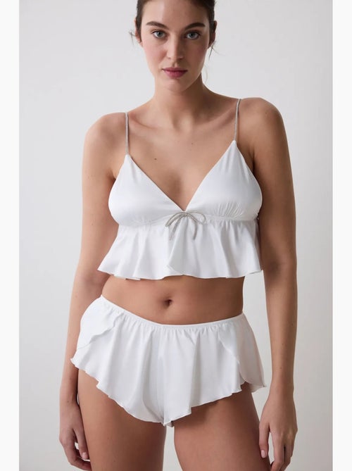 Bralette donna in raso stropicciato penti - Kiabi Bralette donna in raso stropicciato penti - Kiabi