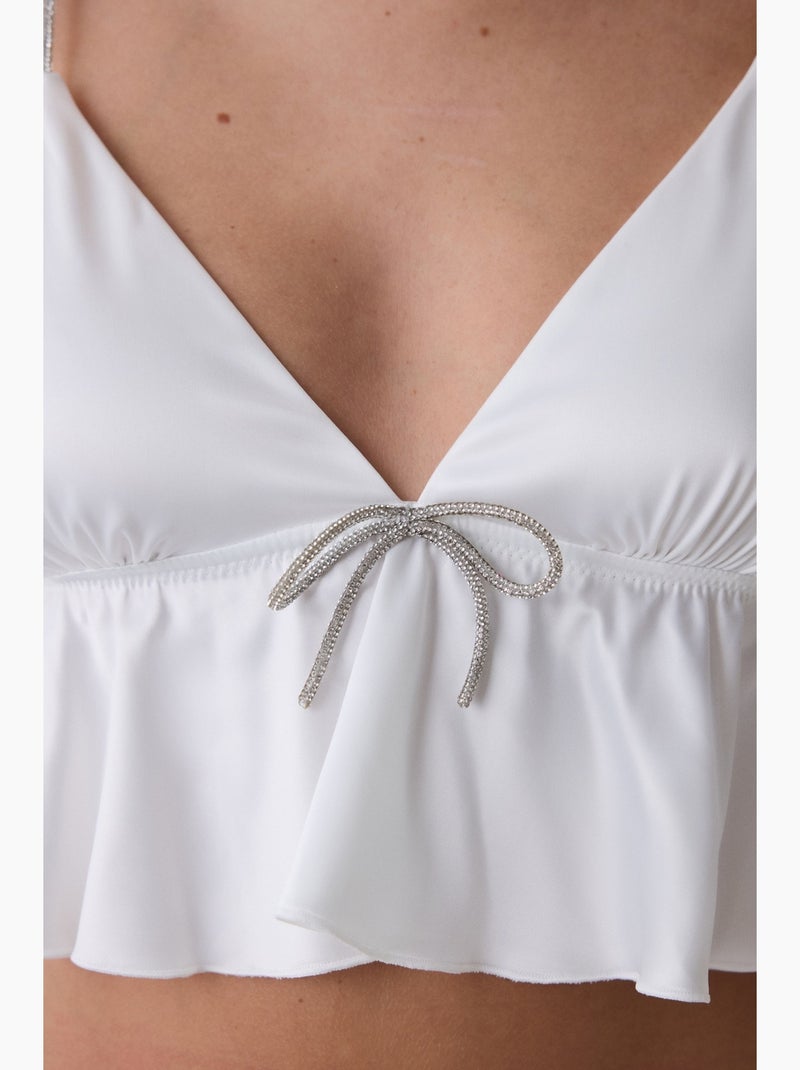 Bralette donna in raso stropicciato penti Bianco sporco - Kiabi