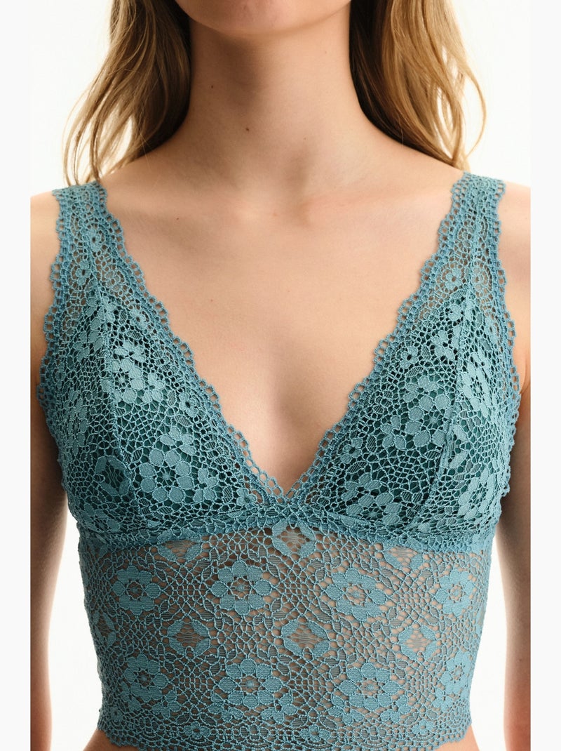 Bralette in pizzo da donna penti Blu - Kiabi