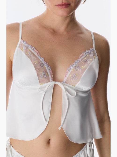 Bralette in raso broderie rotto penti - Kiabi Bralette in raso broderie rotto penti - Kiabi