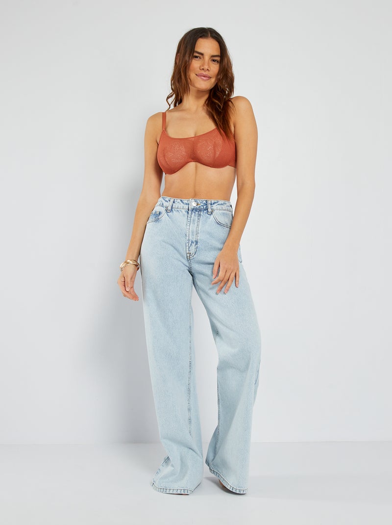 Brassière in pizzo 'Sans Complexe' ARANCIONE - Kiabi