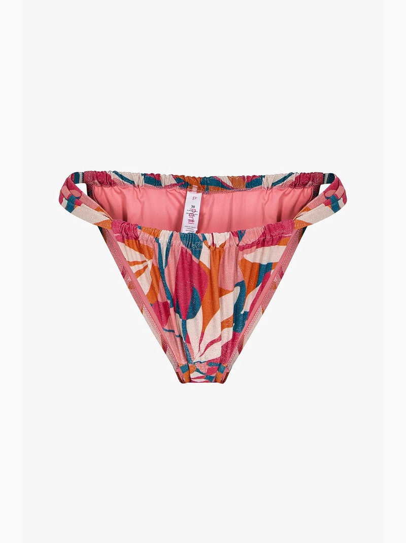 Brayana super lucido slip bikini a vita media penti Bianco Arancio - Kiabi