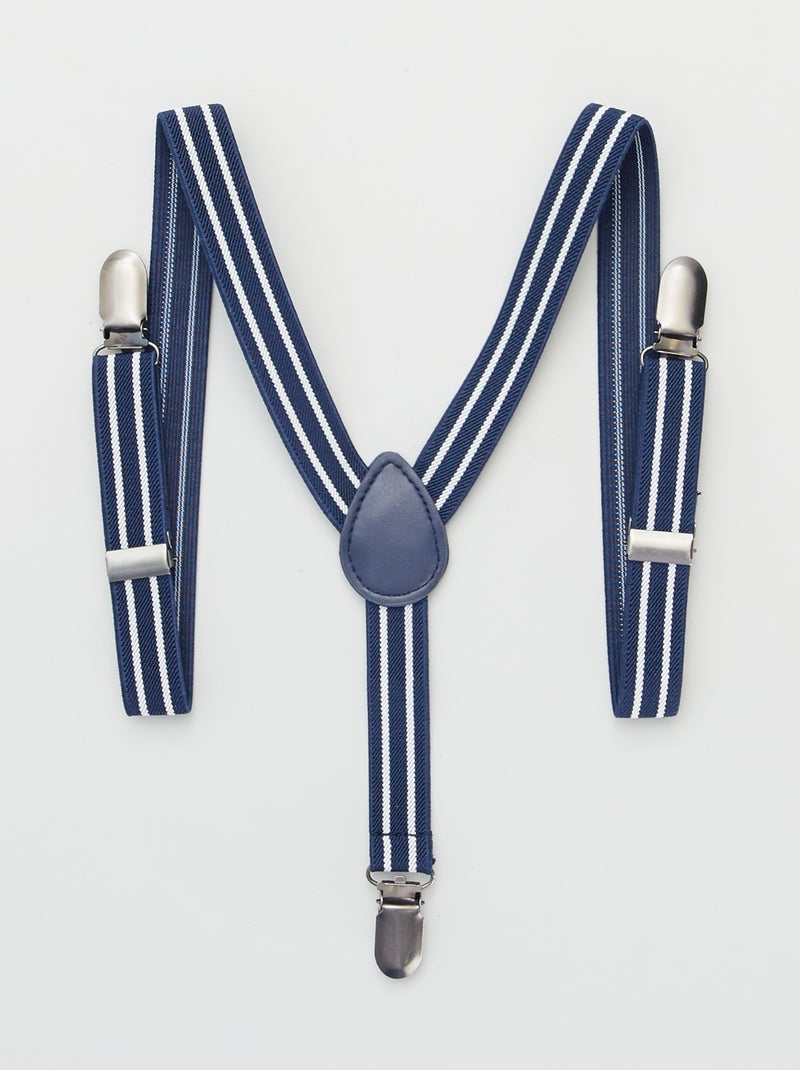 Bretelle Cerimonia Blu Lucide | Raso Elastico Made In Italy - Foto 2