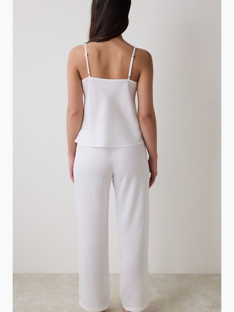 Bridal delicate pantaloni del pigiama in raso penti Bianco - Kiabi