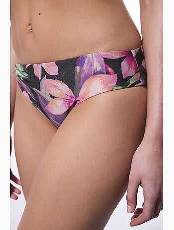 Briella slip bikini con fiori laterali e fibbia penti