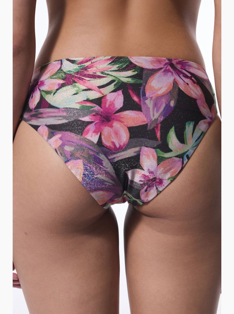 Briella slip bikini con fiori laterali e fibbia penti Nero - Kiabi