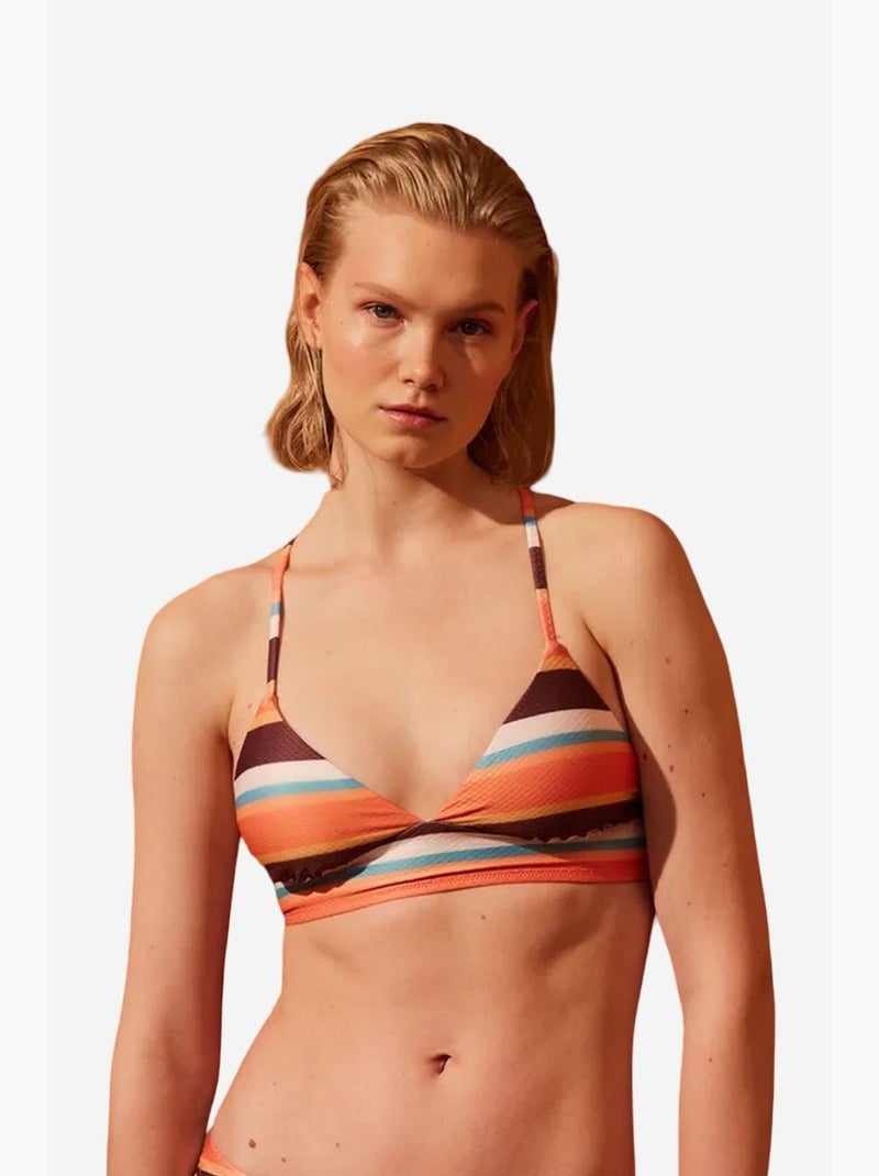 Brisa bralette bikini a righe penti Bianco Arancio - Kiabi