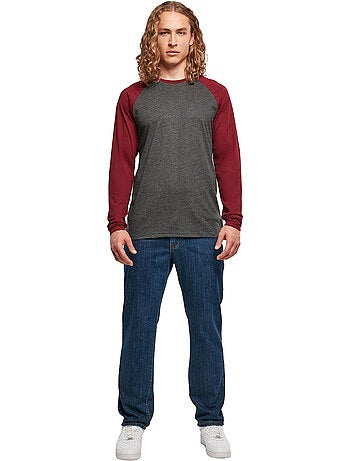 Build Your Brand Maglietta Contrasto Raglan Manica Lunga Uomo