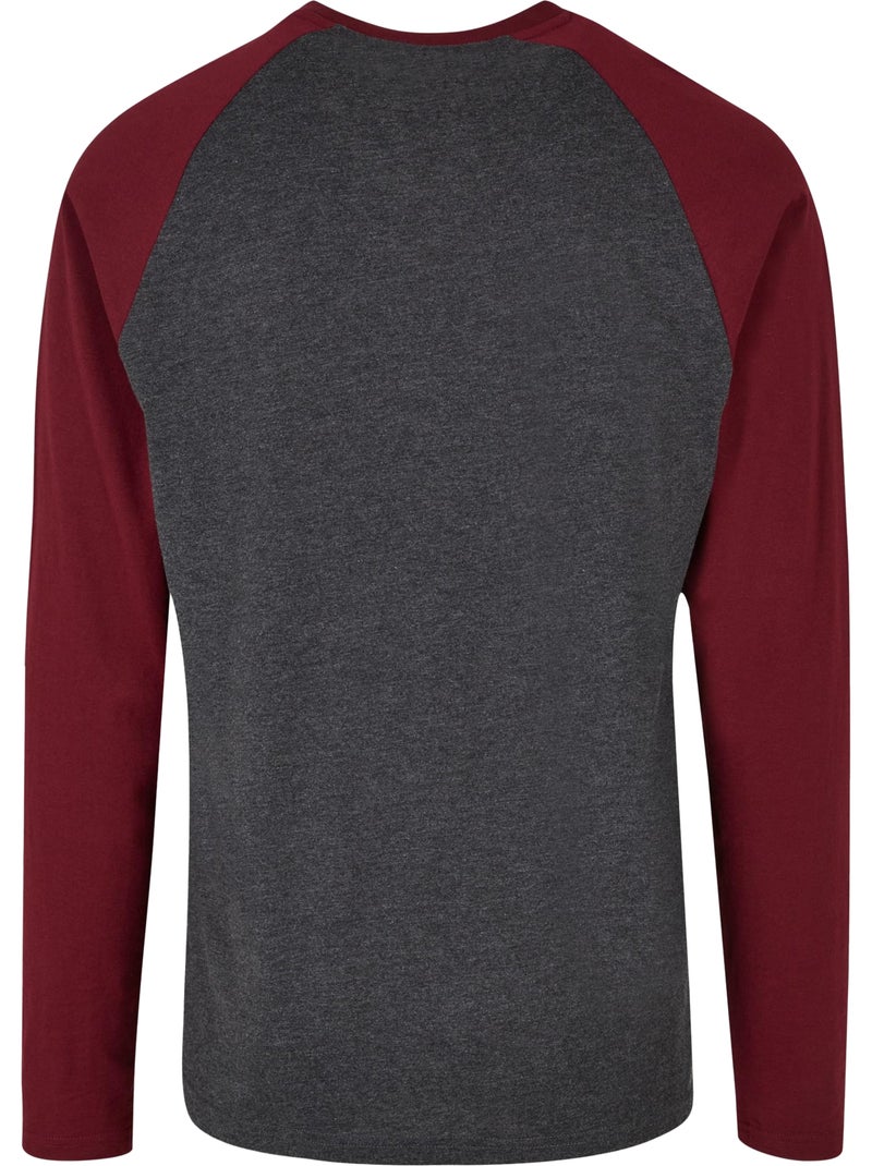 Build Your Brand Maglietta Contrasto Raglan Manica Lunga Uomo Nero - Kiabi