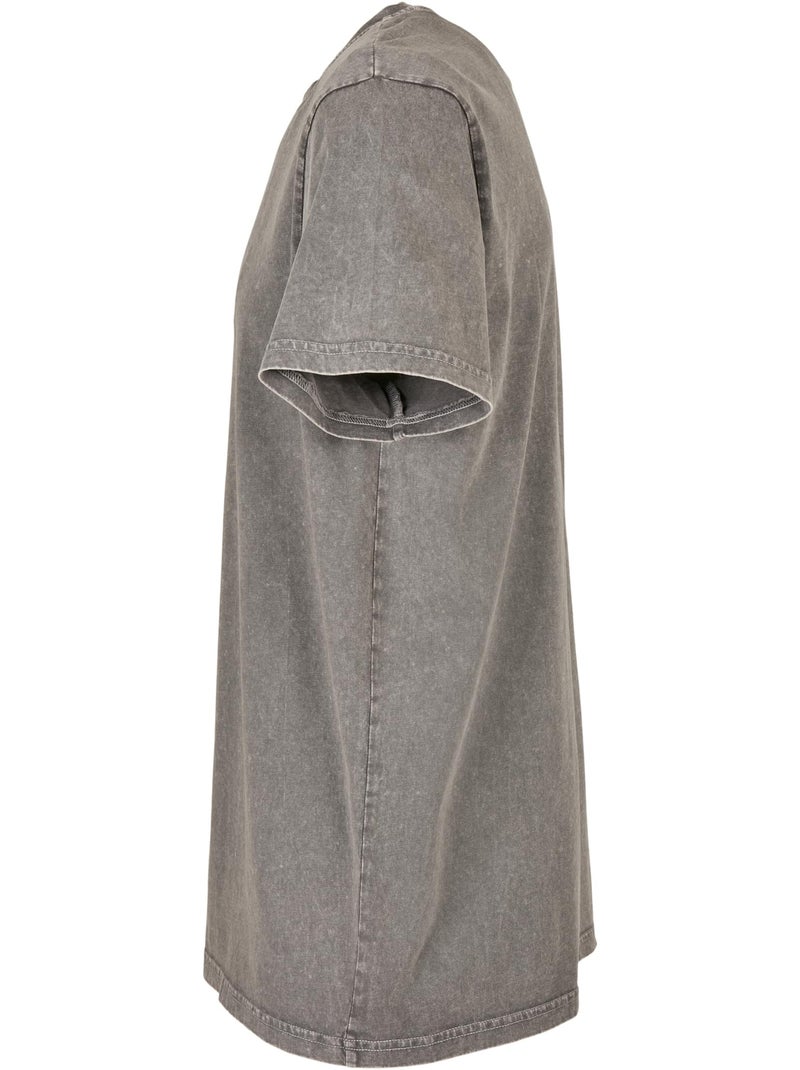 Build Your Brand Maglietta Lavaggio acido Girocollo Uomo Grigio grigio antracite - Kiabi