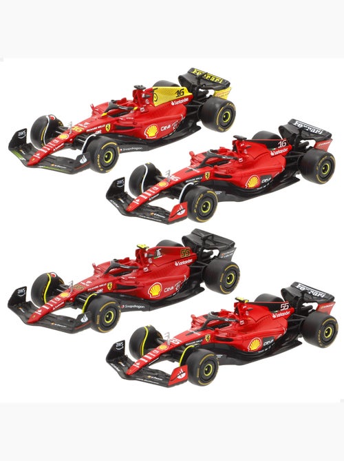 Burago set 4 auto 1:43 f1 ferrari f1-75 e sf-23 sainz e leclerc - Kiabi