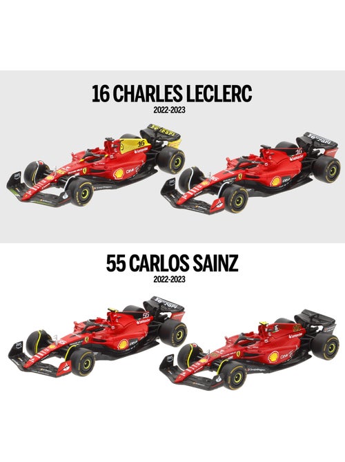 Burago set 4 auto 1:43 f1 ferrari f1-75 e sf-23 sainz e leclerc - Kiabi