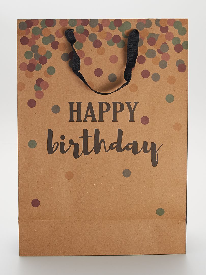 Busta regalo 'Happy Birthday' MARRONE - Kiabi