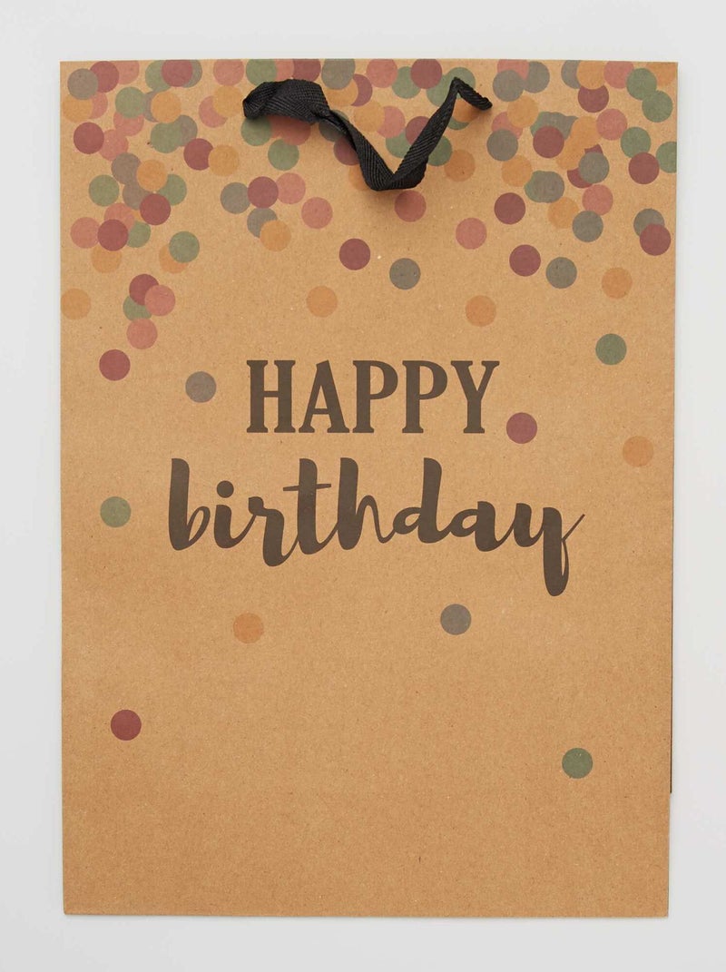 Busta regalo 'Happy Birthday' MARRONE - Kiabi
