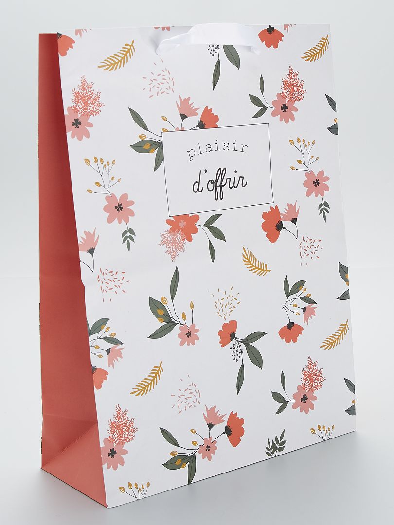 Busta regalo in carta riciclata stampa a fiori - Kiabi