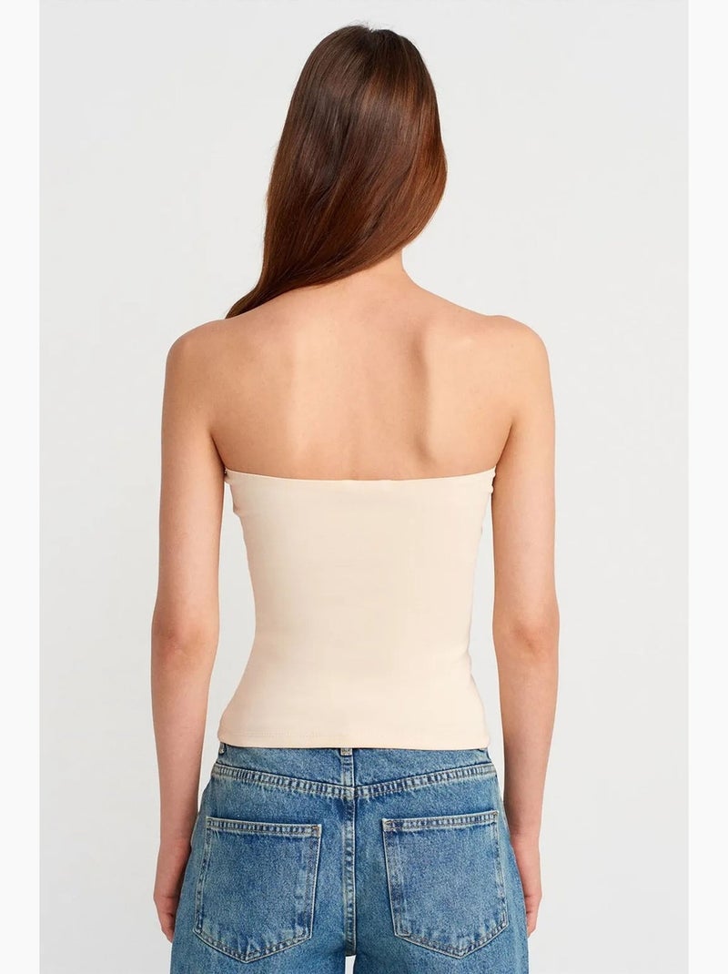Bustier aderente in jersey dilvin Ecru - Kiabi