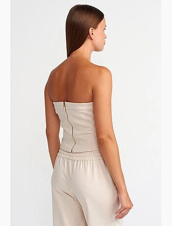 Bustier corto aderente con zip dilvin