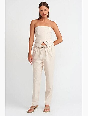 Bustier corto aderente con zip dilvin