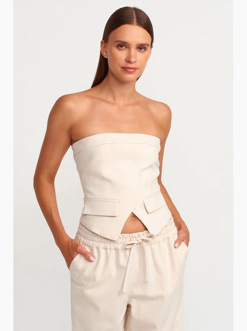 Bustier corto aderente con zip dilvin - Kiabi Bustier corto aderente con zip dilvin - Kiabi