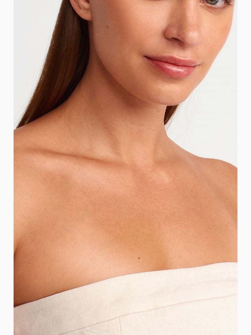 Bustier corto aderente con zip dilvin Crema - Kiabi