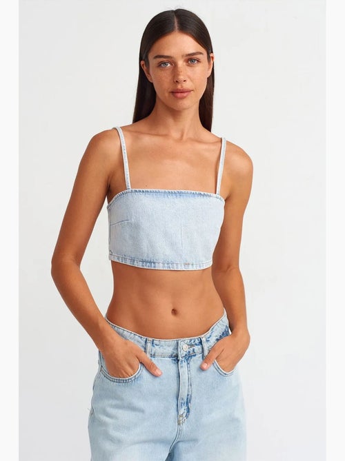 Bustier corto in denim dilvin - Kiabi Bustier corto in denim dilvin - Kiabi