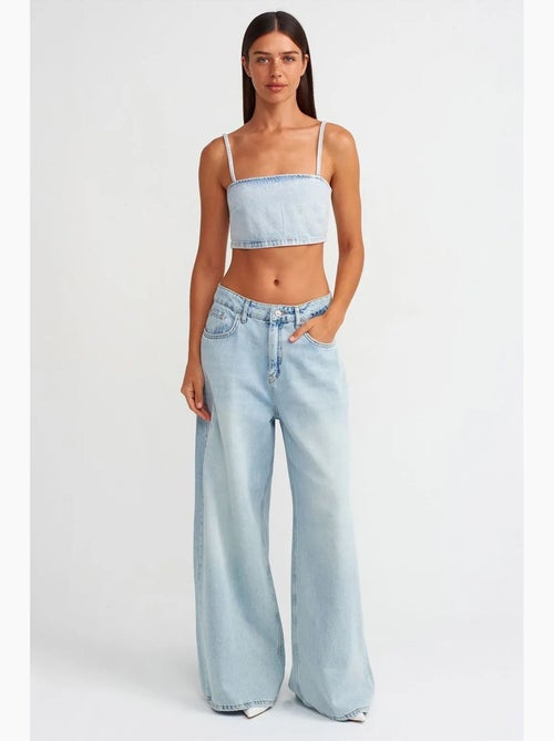 Bustier corto in denim dilvin - Kiabi Bustier corto in denim dilvin - Kiabi