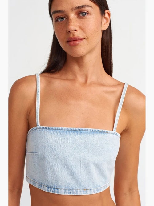 Bustier corto in denim dilvin - Kiabi Bustier corto in denim dilvin - Kiabi