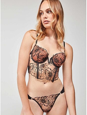 Bustier in tessuto ricamato fiori coppa b e c