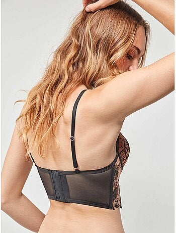 Bustier in tessuto ricamato fiori coppa b e c