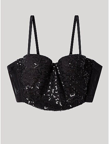 Bustier nero con paillettes dal design accattivante