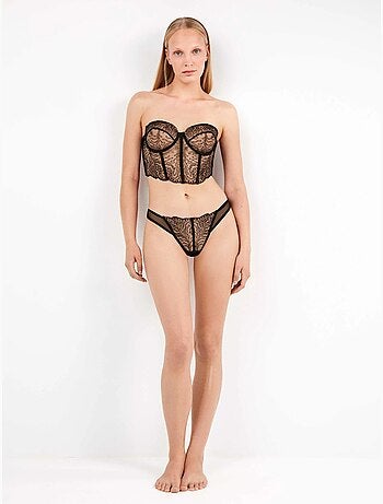 Bustier sganciabile in pizzo ricamato