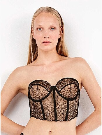 Bustier sganciabile in pizzo ricamato