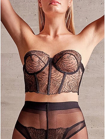 Bustier sganciabile in pizzo ricamato