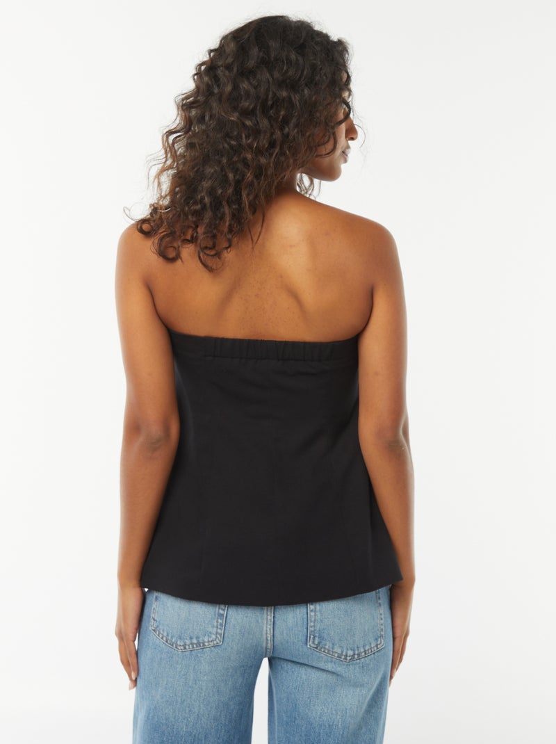 Bustier tinta unita in stile gilet da completo nero - Kiabi