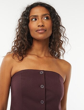 Bustier tinta unita in stile gilet da completo