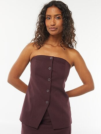 Bustier tinta unita in stile gilet da completo