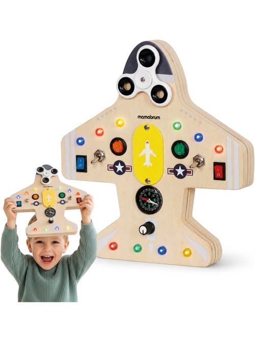 Busy board in legno aereo con 10 led per bambini mamabrum - Kiabi Busy board in legno aereo con 10 led per bambini mamabrum - Kiabi