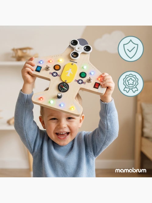 Busy board in legno aereo con 10 led per bambini mamabrum - Kiabi Busy board in legno aereo con 10 led per bambini mamabrum - Kiabi