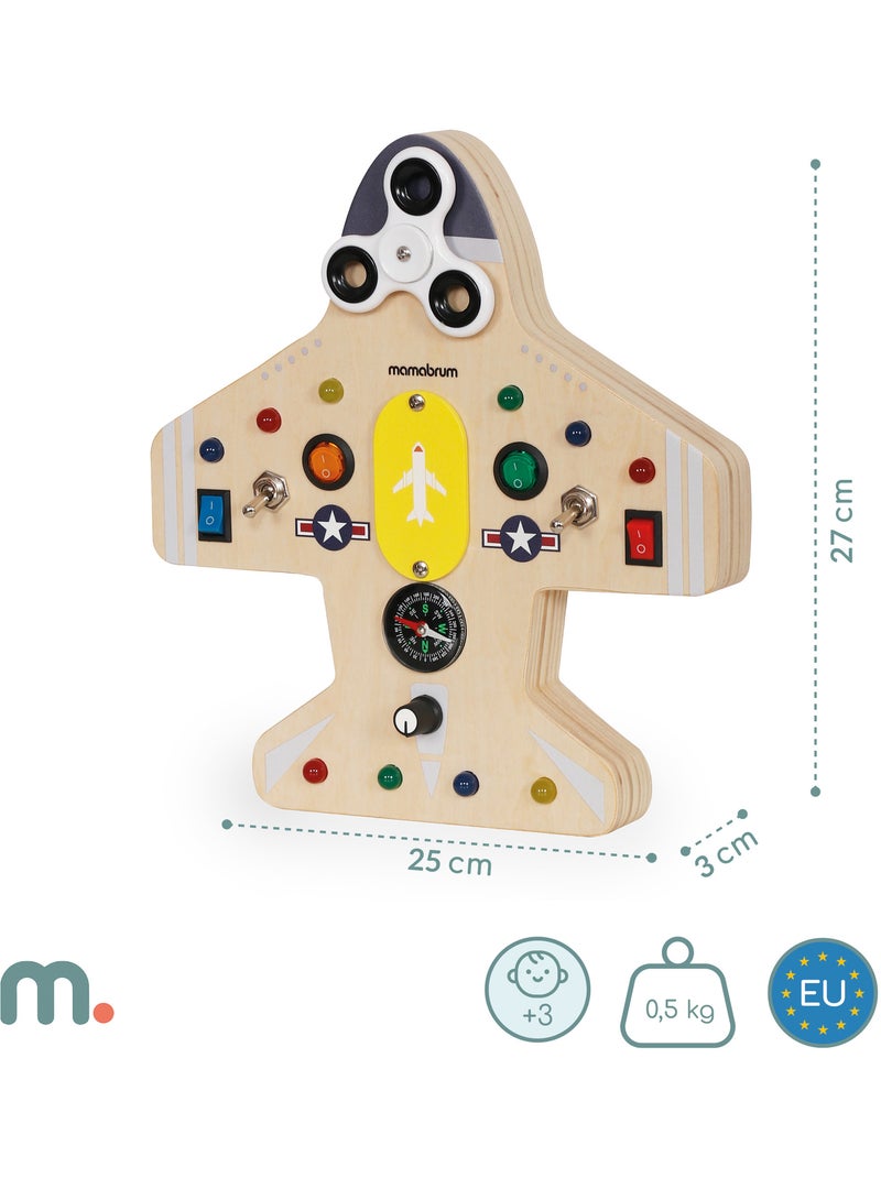 Busy board in legno aereo con 10 led per bambini mamabrum N/D - Kiabi